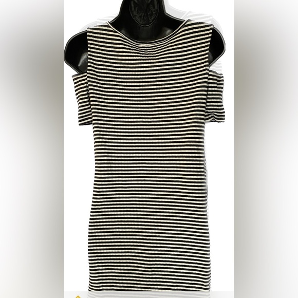 DesiguaL BLK/WHT STRIPED Knit T-Shirt Dress, S Spring Sale - Picture 2 of 6